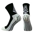 Men's mid-calf athletic socks in arrow colours with geometric patterns and non-slip silicone