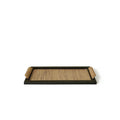 Pine wood dining tray with compartment design for organised serving, shown in large and small size options