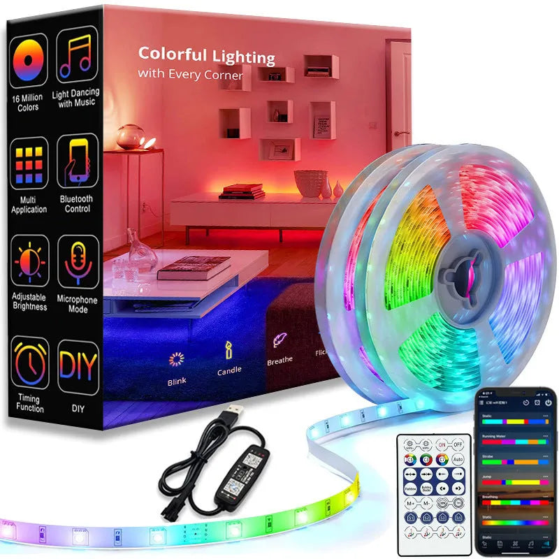 Magic Color Running Horse LED strip 30m 18 beads WS2812b 5050 Bluetooth remote control