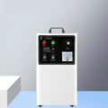 Commercial ozone generator for washing fruits and vegetables in stainless steel or white finish.
