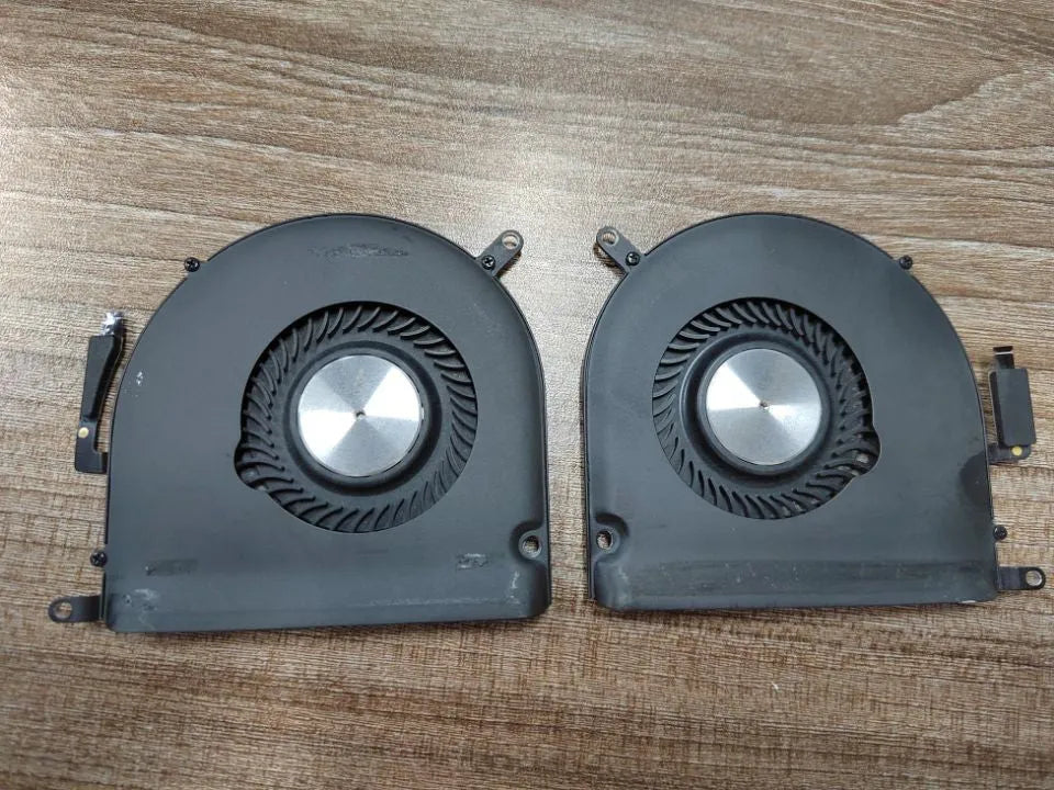 MacBook Pro A1398 laptop cooling fan replacement part shown on a paper box.