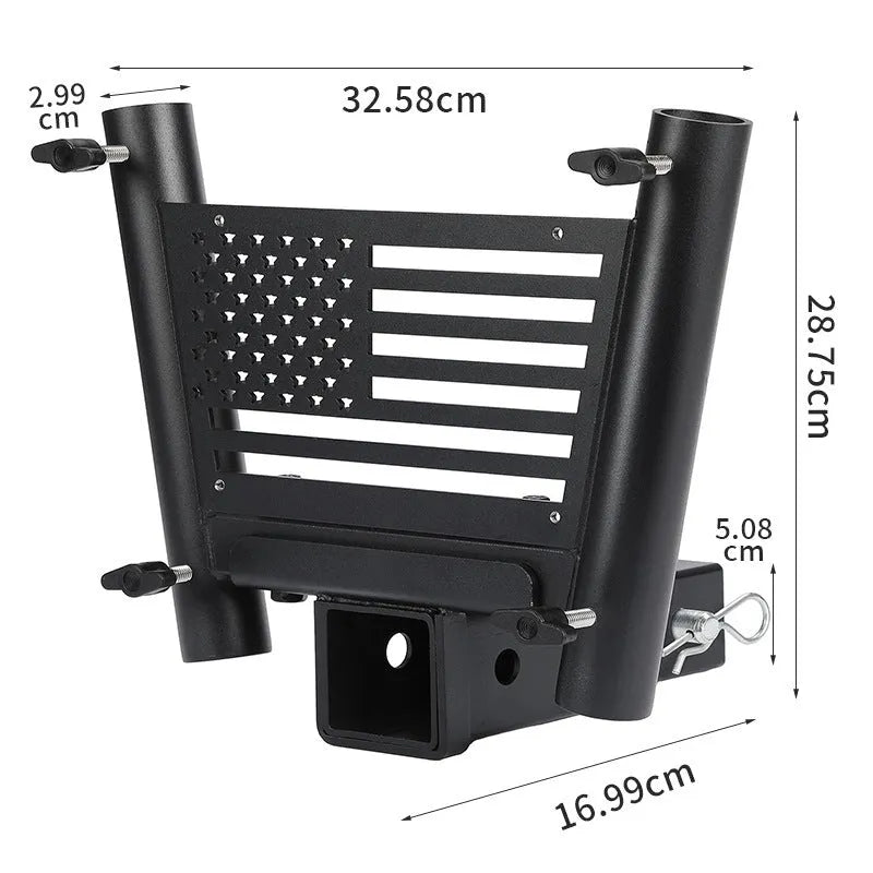 Upgraded double tube steel flagpole seat bracket for car truck RV mount