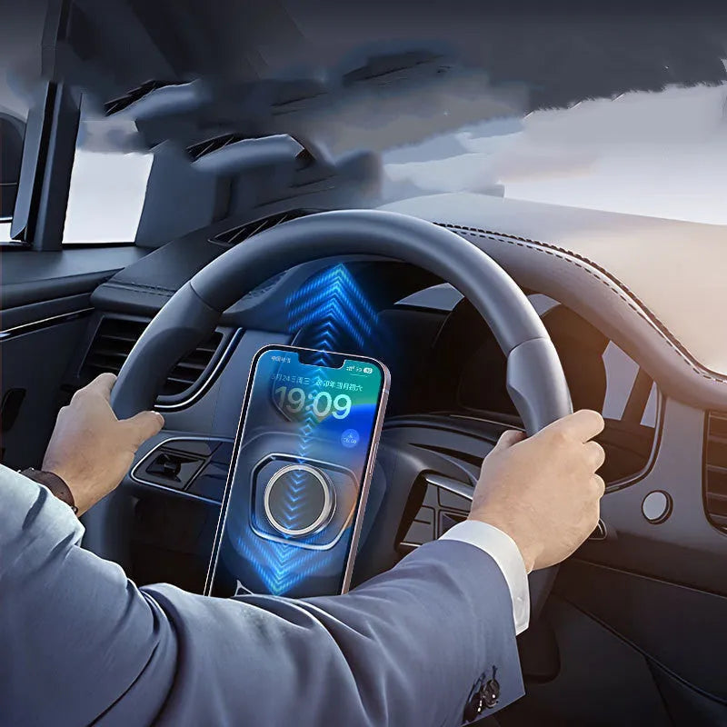 Obsidian black magnetic adsorption centripetal force mobile phone holder with alloy construction