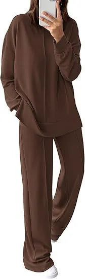 Women's long sleeve polyester jogging suit in army green, showing the full two-piece set.