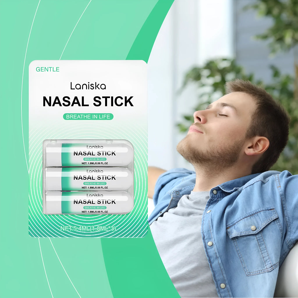 Mint Cool Nose Soothing Set showing three 1.8ml nasal spray applicators with menthol spearmint formula