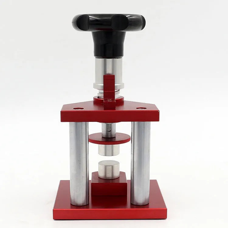 Watch repair spiral cap presser tool with a set of 20 plastic moulds for watch back cover pressing