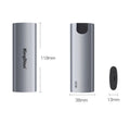 Grey coloured mobile SSD external hard drive with USB 3.0 connection for phones.