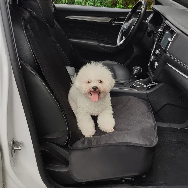 Pet car front seat cover protector in 600D Oxford cloth with PVC coating, 52x102cm