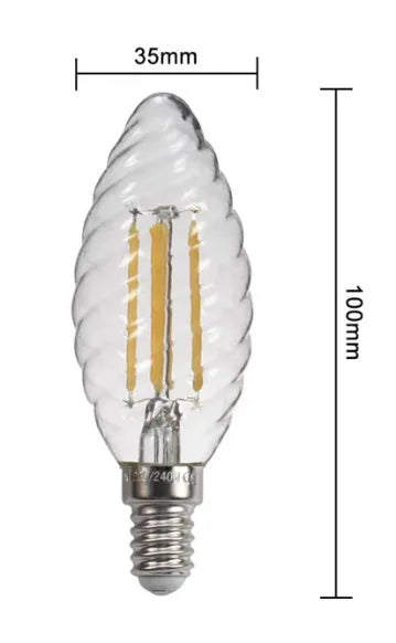 6W threaded ice cream bulb with E27 base, transparent glass, 6500K daylight, IP65