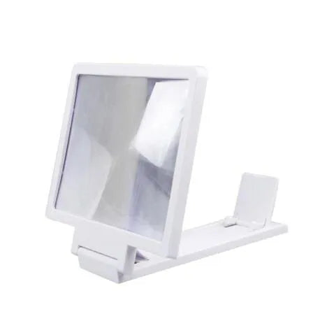 Black and white acrylic mobile phone stand with transparent screen support