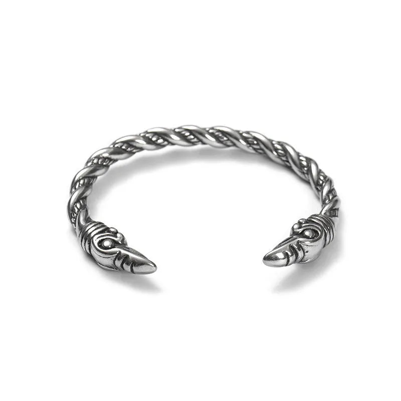 Men's titanium steel Viking bracelet in minimalist style, electroplate finish