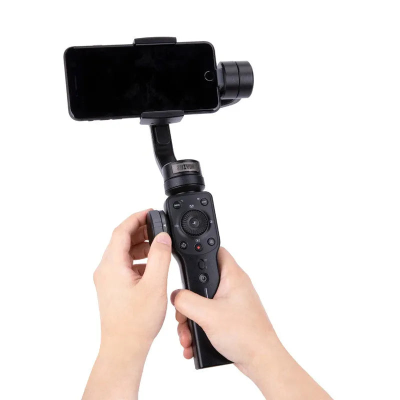 Black mobile phone shooting stabilizer handheld gimbal with ABS construction