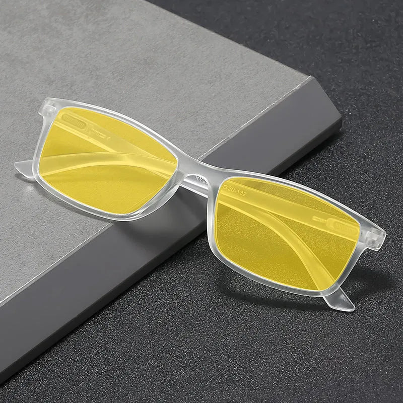 HD night vision anti-blue light glasses with black PC frame