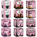 Halloween three-dimensional paper boxes for candy and snack packaging in five styles and set sizes of 3, 6, 12 or 18 pieces
