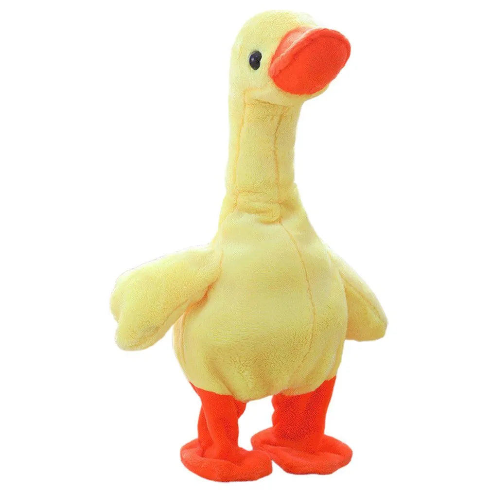USB rechargeable little yellow duck plush toy singing with neck lifting, 30cm, yellow colour variant A