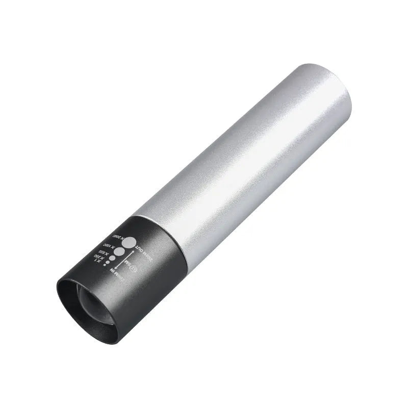 Black and silver aluminium red light therapy mosquito repellent lamp with torch function