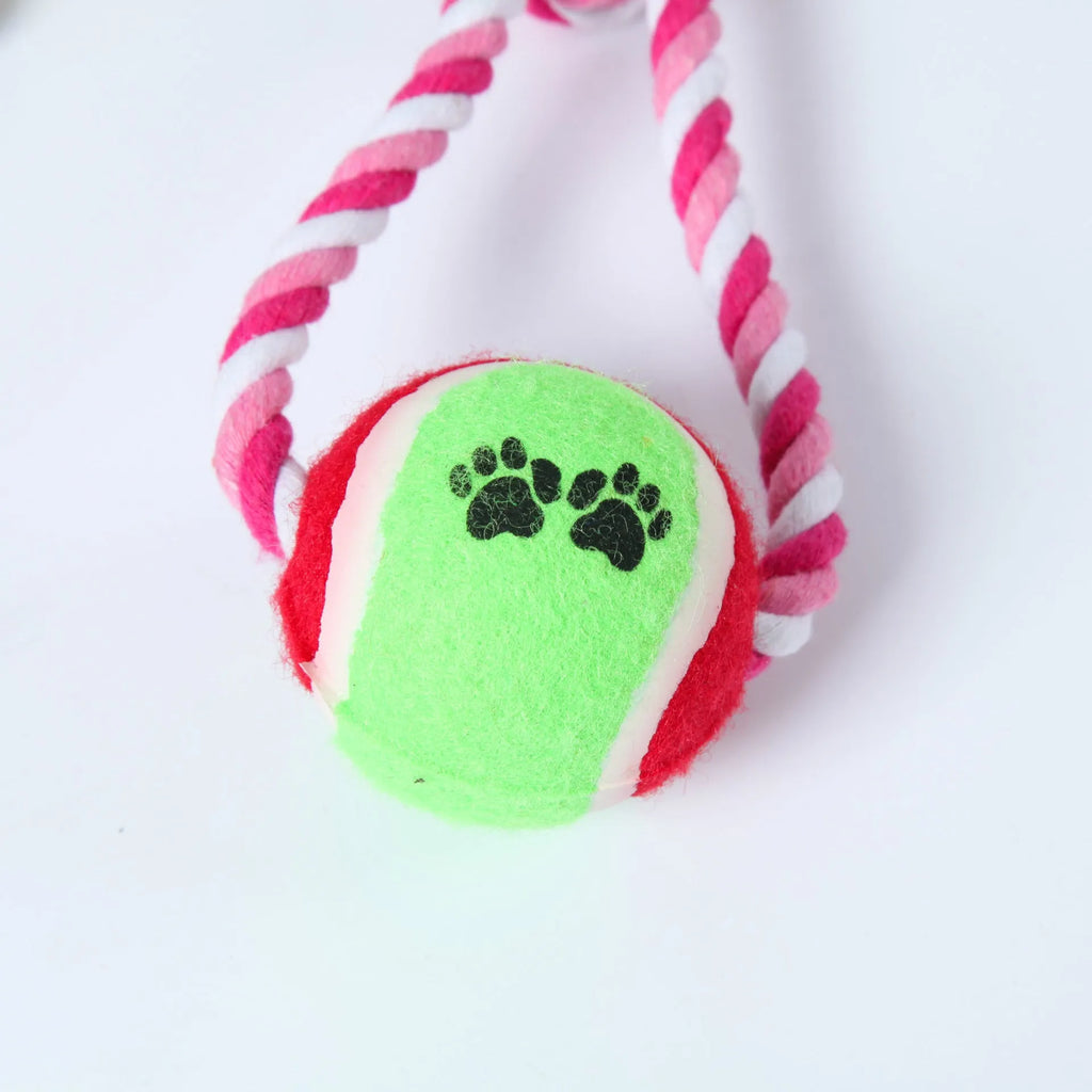 38cm cotton rope dog tug toy with vent holes in red and white colour option