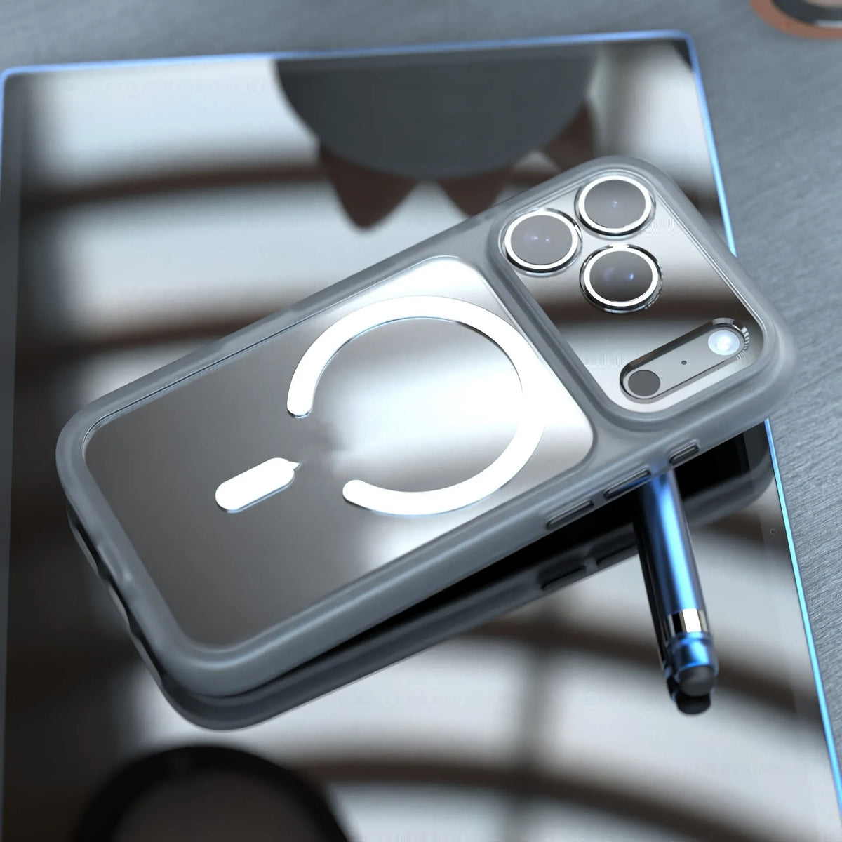 Black two-in-one magnetic phone case for iPhone 17 Pro Max on a white background.