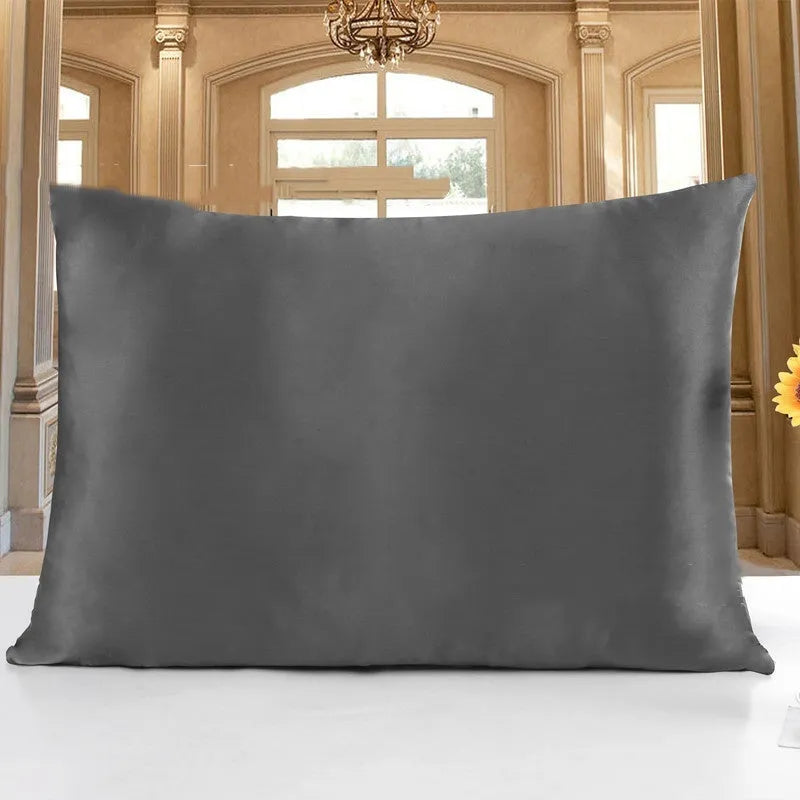 19 momme double-sided silk pillowcase shown in silver grey colour