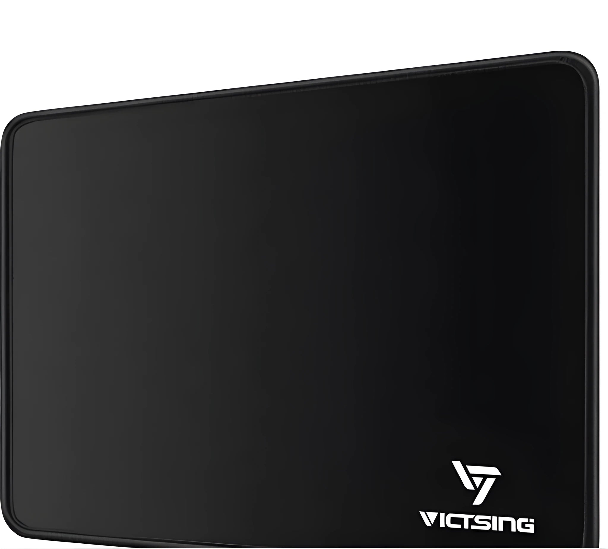 Black rough grain textured gaming mouse pad with 5mm thick rubber base measuring 270mm by 220mm
