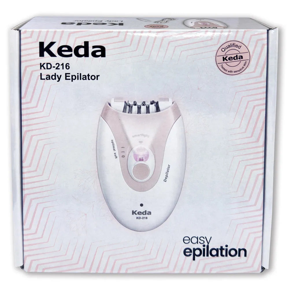 USB powered electric hair removal epilator device in KEDA-216 colour with brush cleaning system