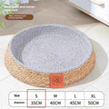 Rattan cat nest pet bed available in S, M, L, and XL sizes with open weave construction