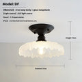 American retro single-head ceiling lamp with clear glass shade showing exposed filament style