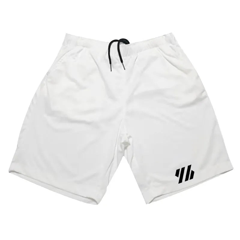 Metal silk fabric loose-fitting sports shorts in multiple colours on a size chart.