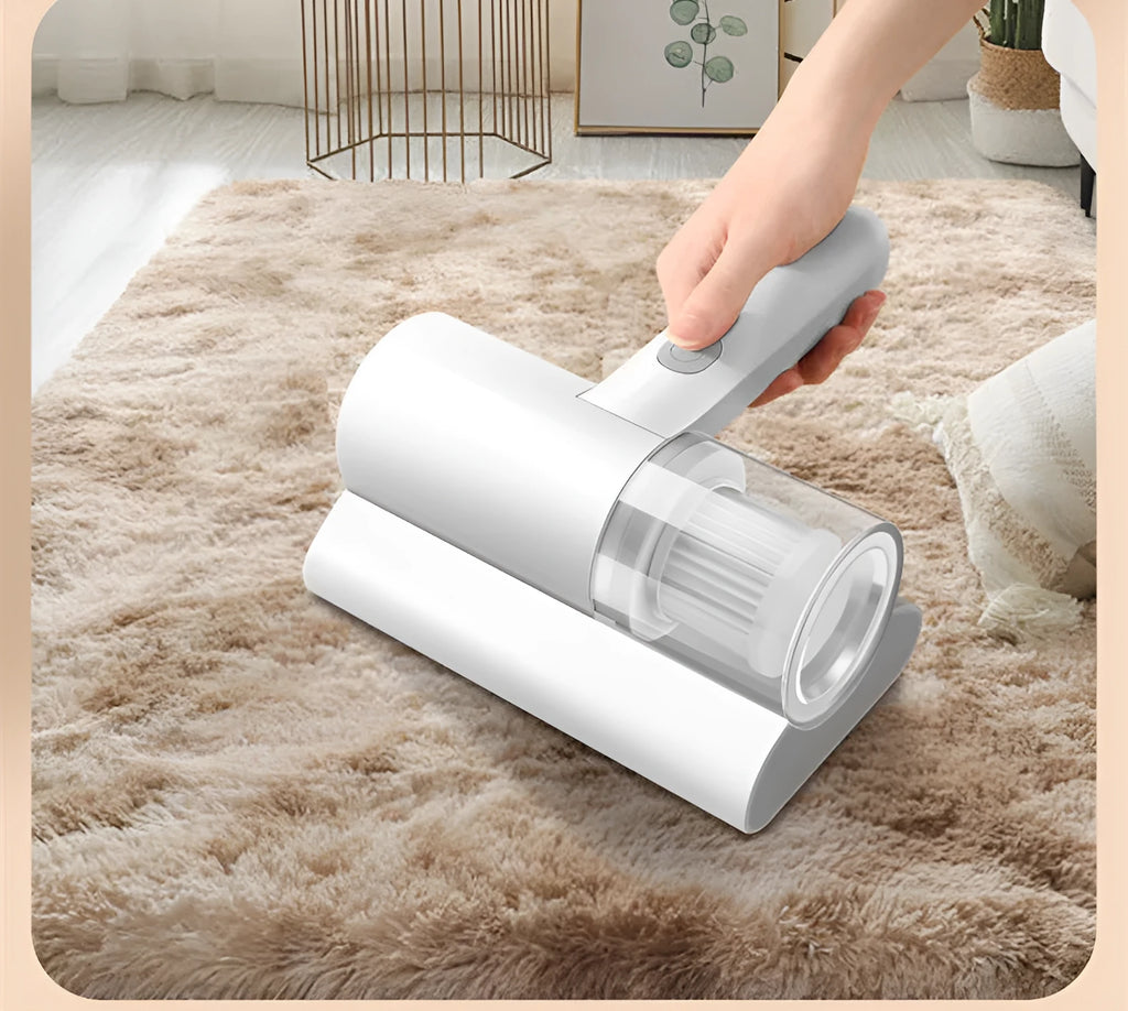 White wireless mite removal instrument with 300W power, ultraviolet sterilization, and USB charging for household beds
