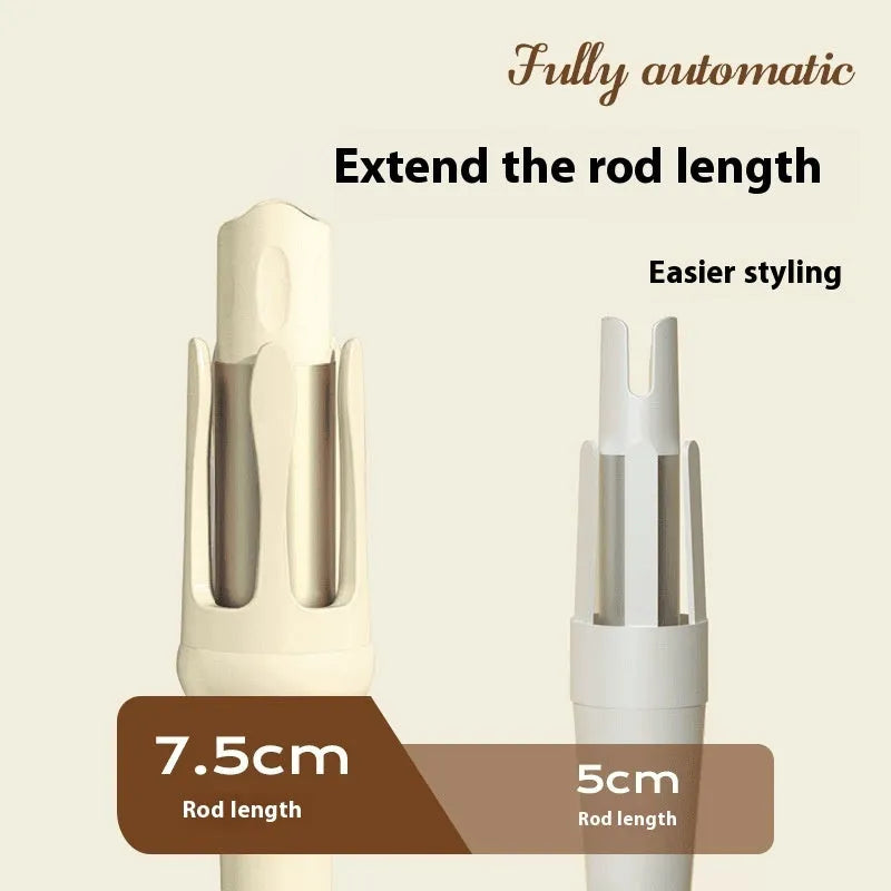 Automatic hair curler with a 32mm barrel in a two-tone colour option, shown with a plug adapter.