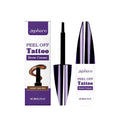 Tearable liquid eyebrow pencil in black, brown, and light brown shades for waterproof brow makeup.
