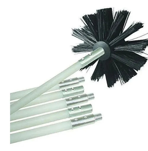 Flexible chimney cleaning brush with bendable shaft for dryer pipes and range hoods