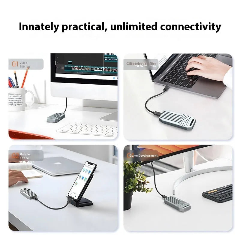 Thunderbolt 4 M.2 SSD external enclosure for Mac computers in aluminium case with 40Gbps speed