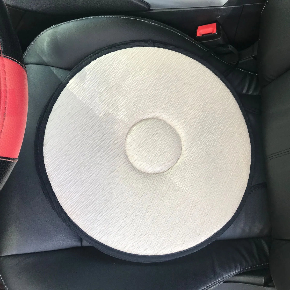 360 degree rotation cushion mat in grey colour, 40x40x3cm, non-slip swivel seat pad for chair car office home