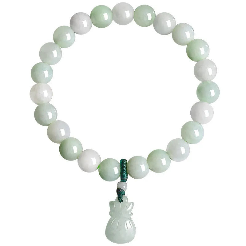 Ice jade colour flower-shaped 8mm bracelet with traditional Chinese national style design