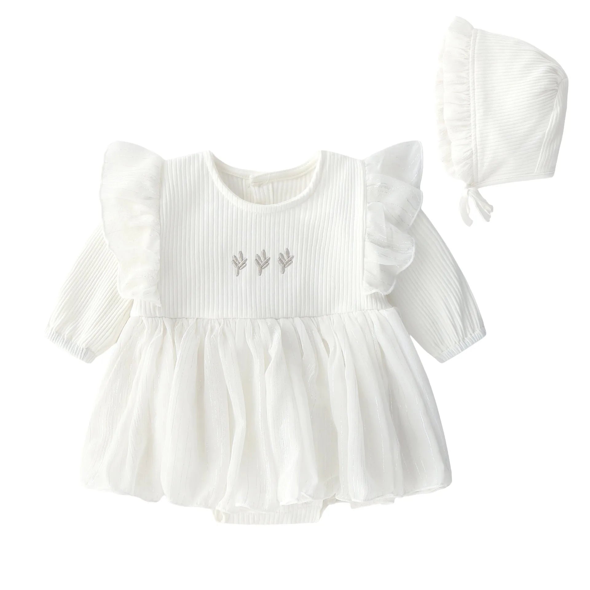 Soft cotton baby princess fluffy dress in pink, red, or white colour for toddlers.