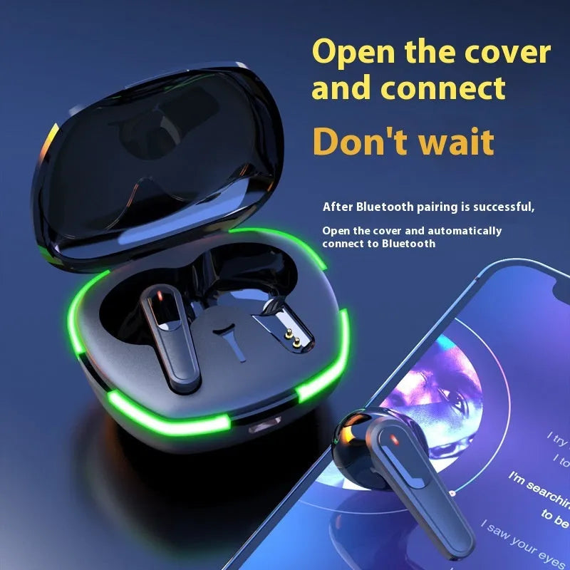 Black wireless in-ear Pro60 Bluetooth headset with Jerry 6983 D2 chip on a white background