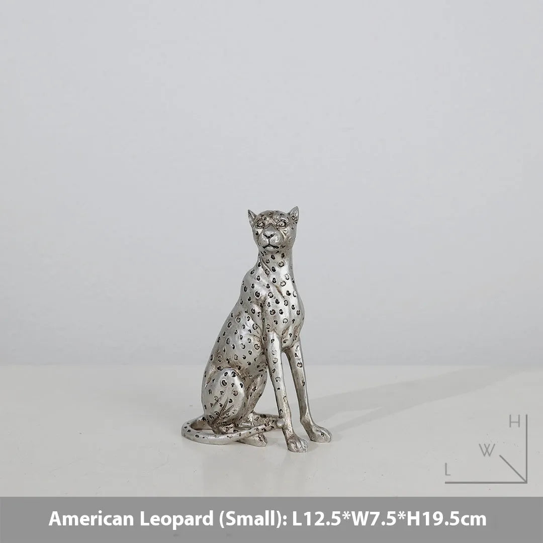 Modern American Leopard colour resin ornament in large, small, and walking posture styles