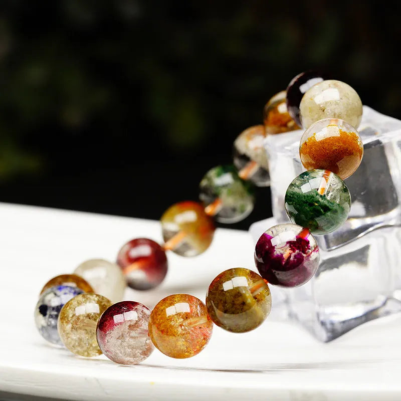 10mm crystal ball bracelet with colourful ghost cornucopia ethnic pattern
