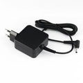 Black 45W laptop adapter with American standard DC connector showing compact dimensions