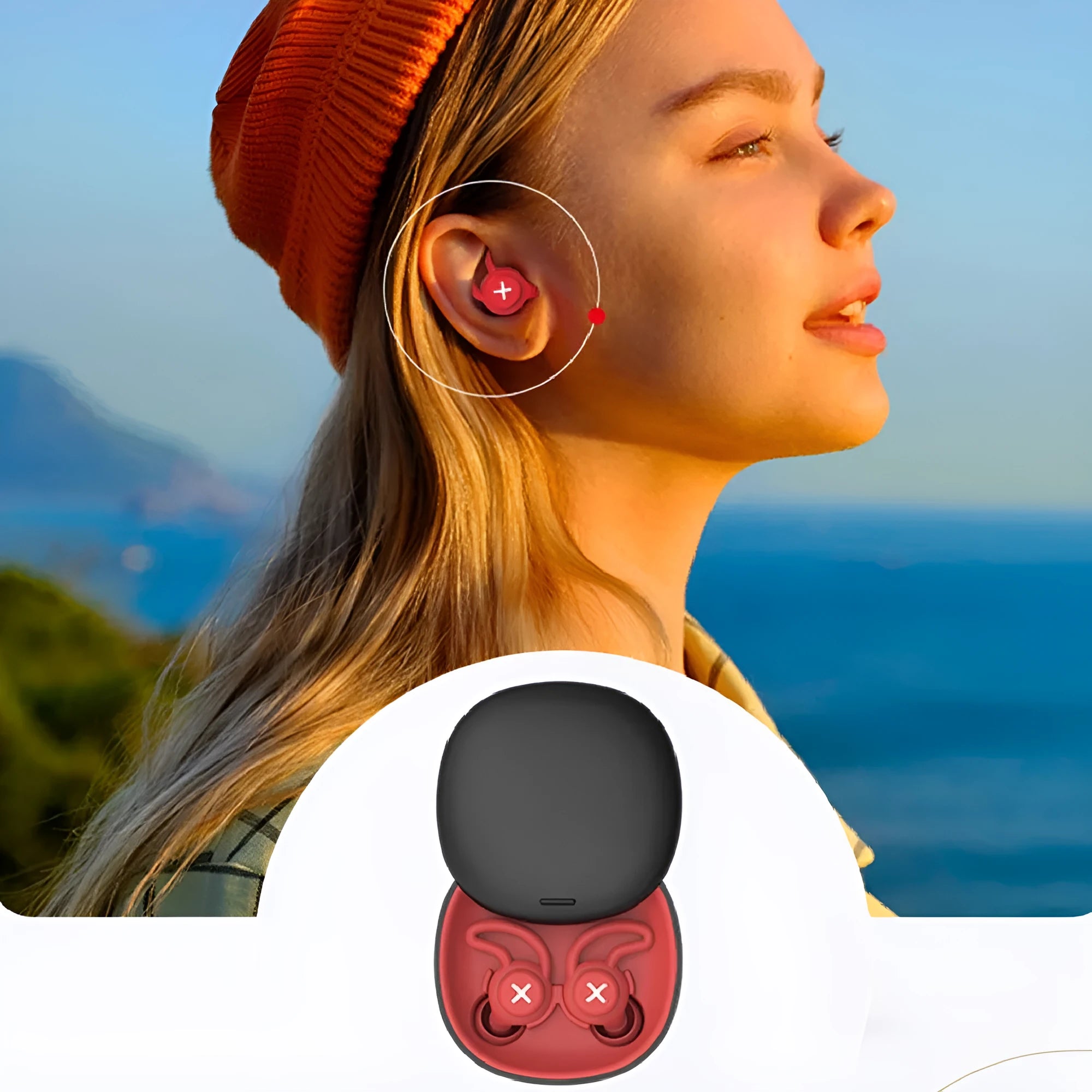 Silent Learning nano silica gel noise-cancelling earplugs in black with sponge tips, 17mm by 14mm