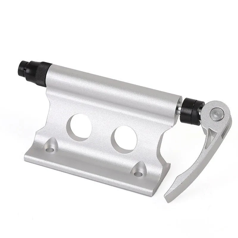 Silver metal bicycle front fork quick release fixing clamp for SUV modification and storage