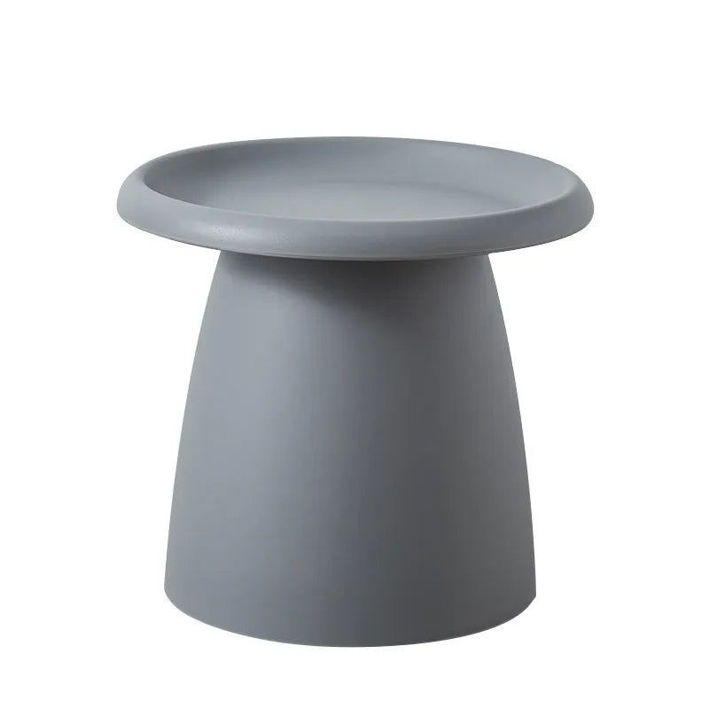 Plastic mushroom small coffee table in pink, 50x45cm, modern simple style for living room or balcony