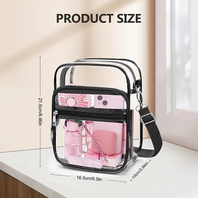 PVC cube-style crossbody bag in multiple colours with waterproof construction and organised storage compartments