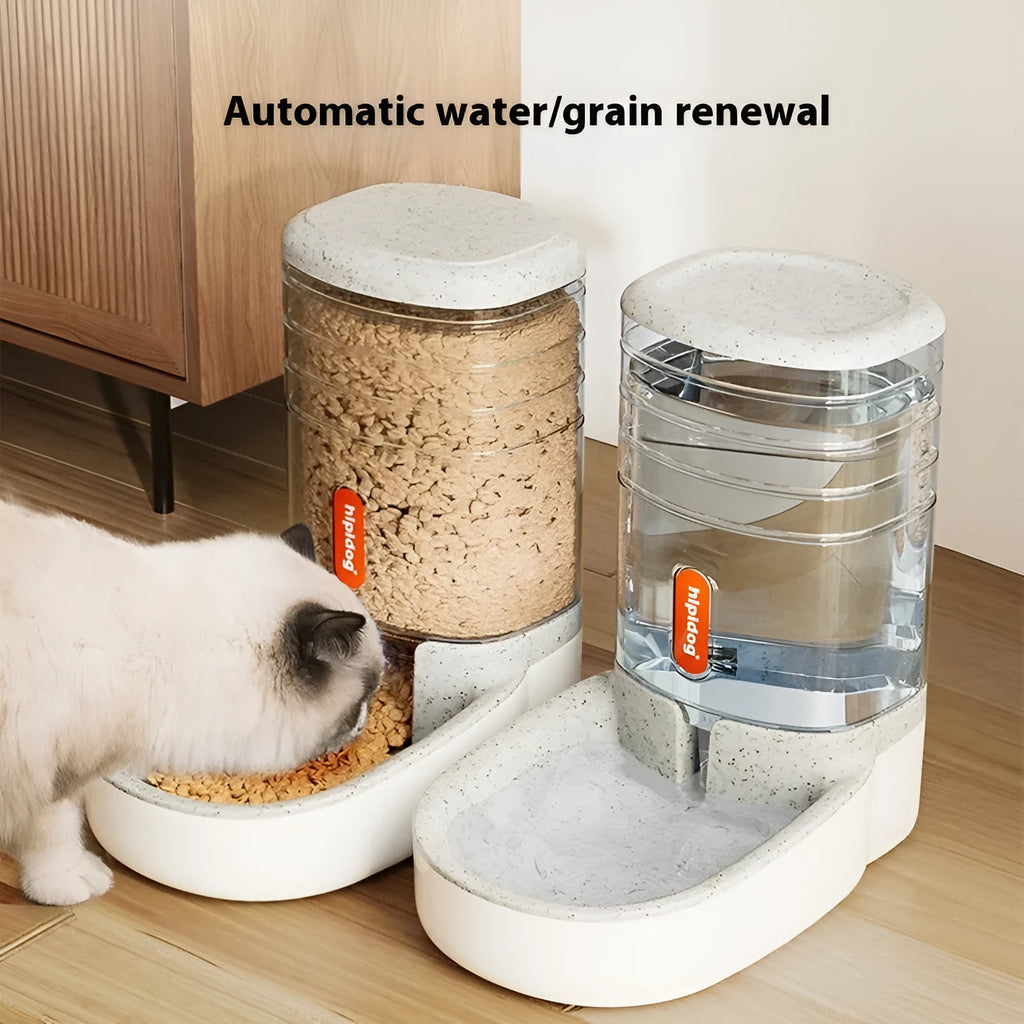 Second generation 3.8 litre automatic pet water fountain and feeder in grey, blue, green, or pink colour for dogs and cats.