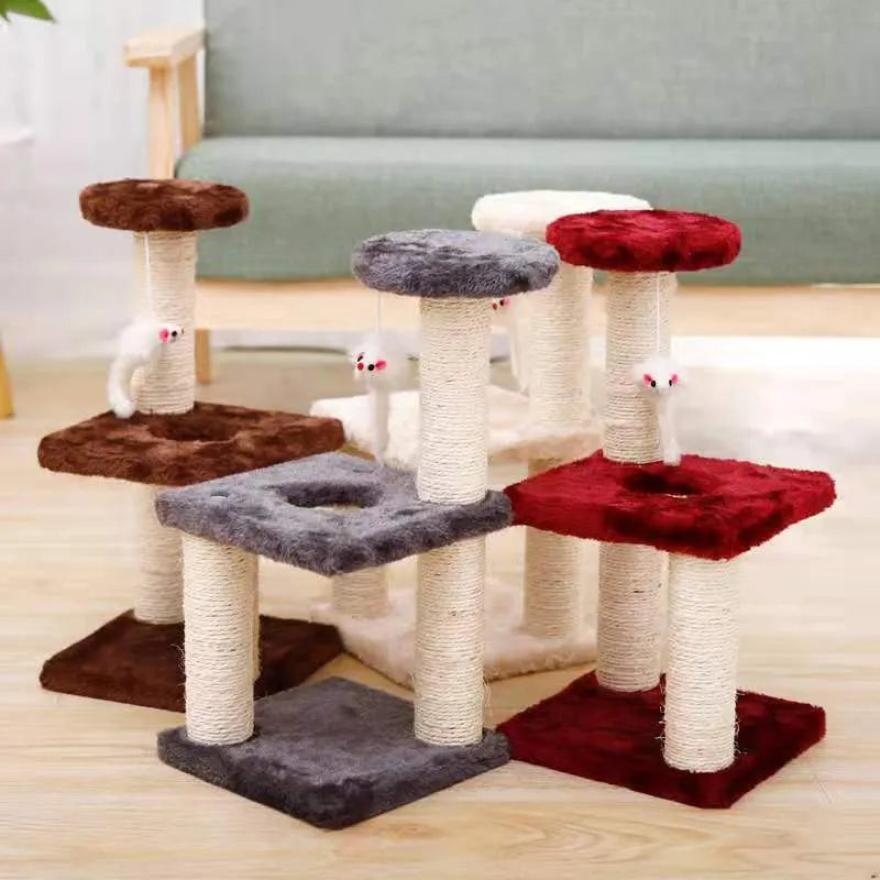 Cat climbing frame with plush material 41cm high dark gray