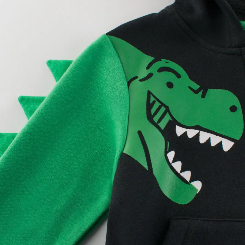 Creative Cartoon Printed Children's Sweater Black Cotton Blend Korean Style 90-140cm