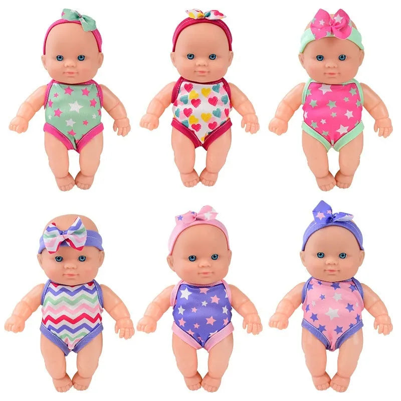 A 21.5cm tall vinyl simulation baby doll figurine in a colour box.