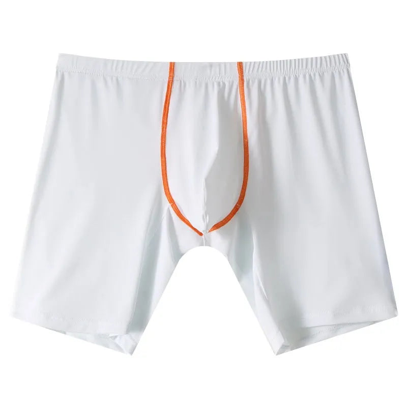 Men's ice silk boxer shorts with mid-waist design and U convex front in various colour options