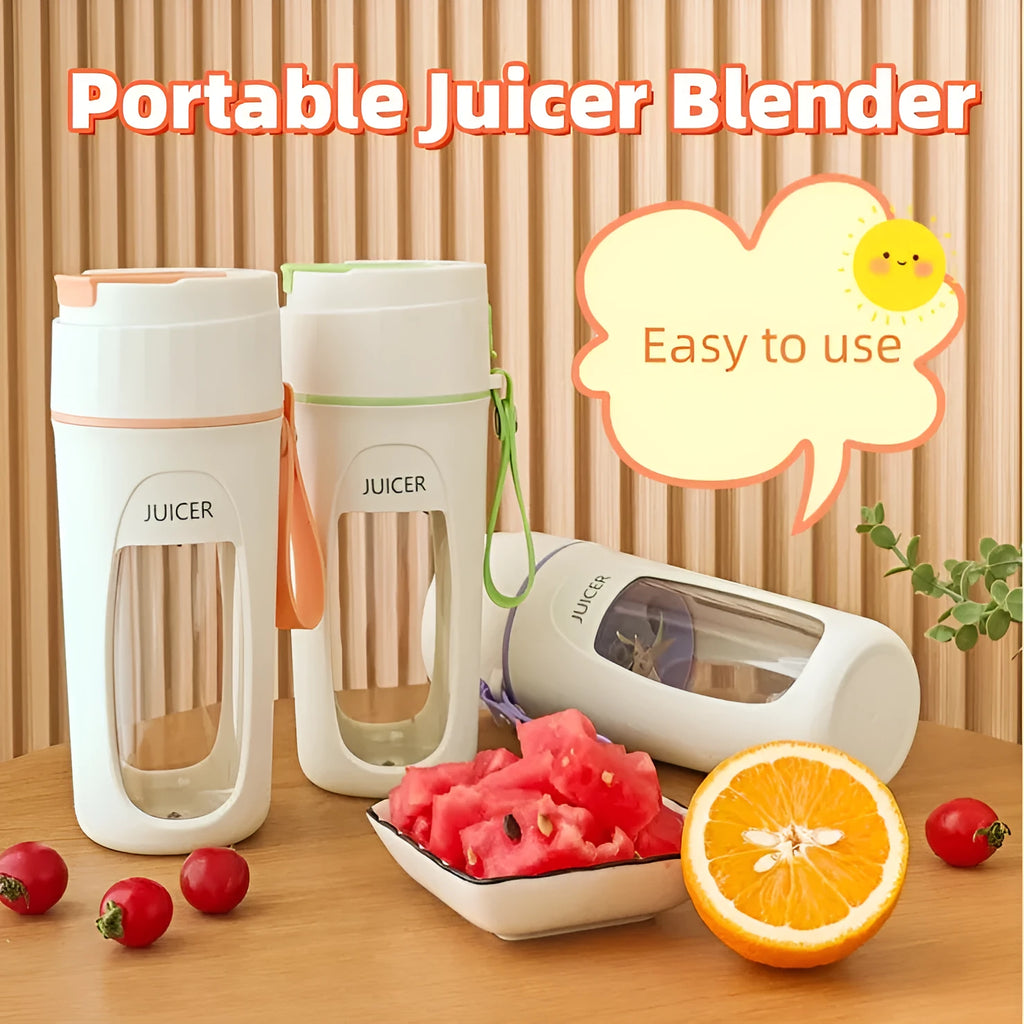 Portable USB-charged blender with borosilicate glass cup in Fresh Orange colour